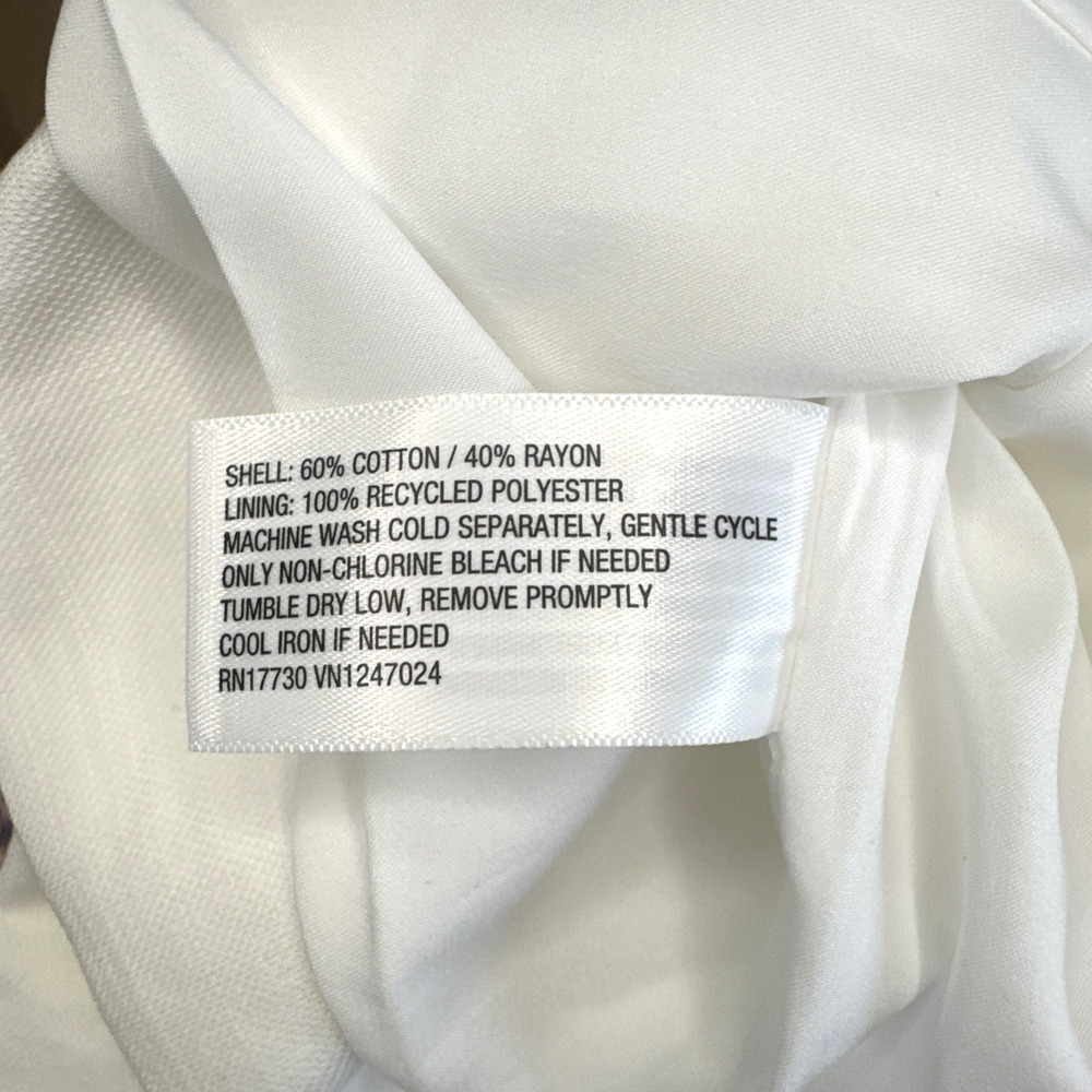 A New Day Womens XS White Linen Blend Dress Button Front Sleeveless - Picture 7 of 9